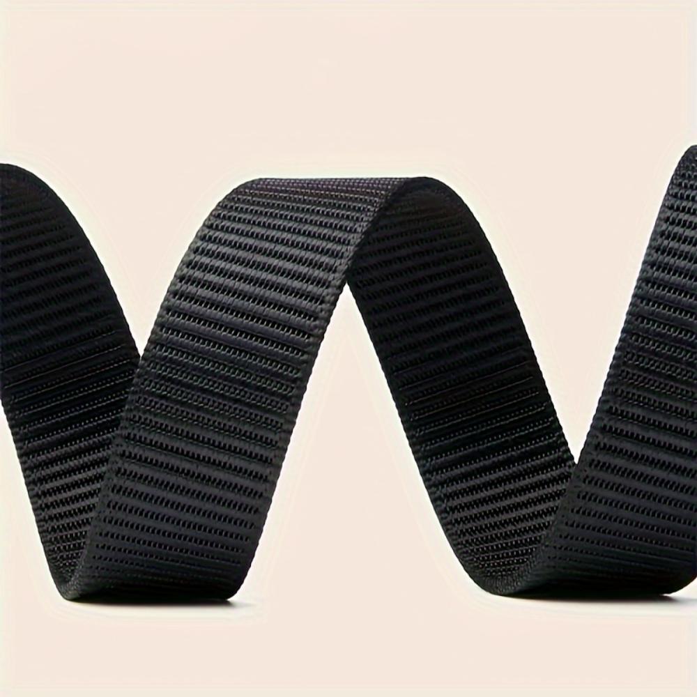 Men's Fashion Canvas Belt with Automatic Buckle - Perfect for Jeans, Outdoor Leisure and Sports Training, Black Valentine's Day