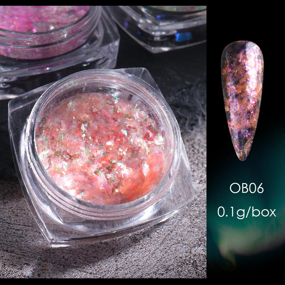1 Box Aurora Opal Flakes Glittter Nail Sequins Sparkly Paillettes Nail Art Decoraiton