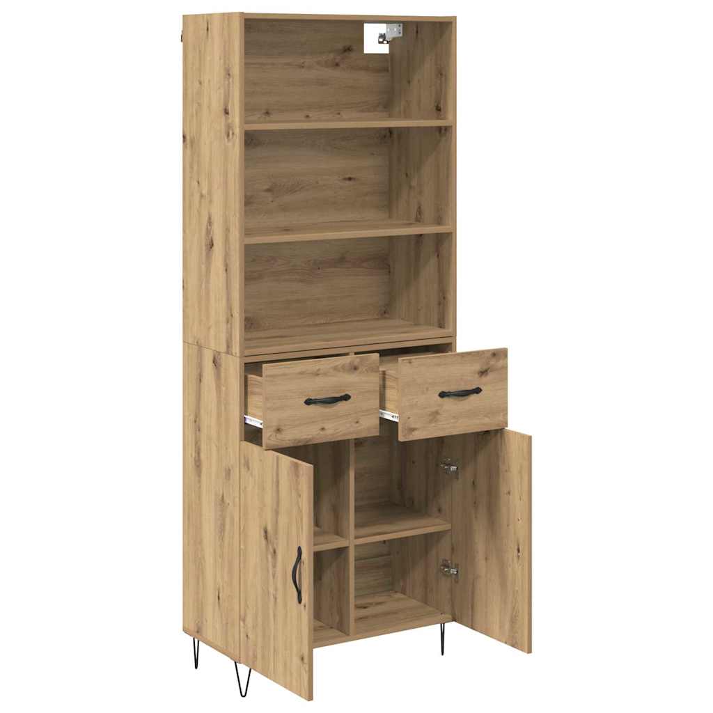 Highboard with Drawers 2 pcs Artisan Oak Wood Based Material