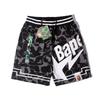 Men’s Camouflage Letter-print Shark Shorts, Straight-leg Fit, with Woven Trim
