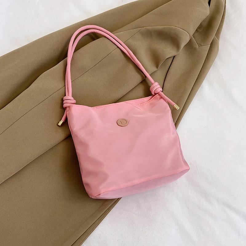 Chic And Trendy One Shoulder Nylon Tote Bag With Phone Pocket For Daily Use