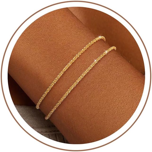 KOHOTA Silber Gold Armbänder für Damen Trendiges Armband-Set Anlaufgeschützt