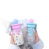 Water Bottle New Large Capacity Float Cup Cute Cartoon with Rope Straw Cup Student Portable Plastic Water Cup