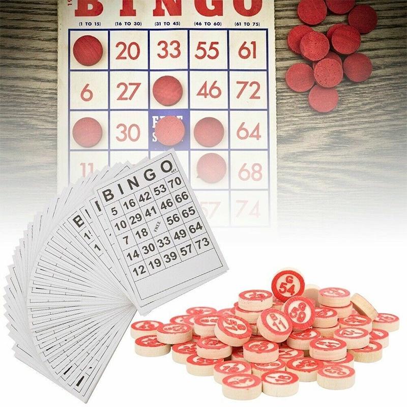 High-quality Bingo Card Set With 40 Cards And 75 Checkers For Kids Develops Intellectual Skills And Promotes Interactivity