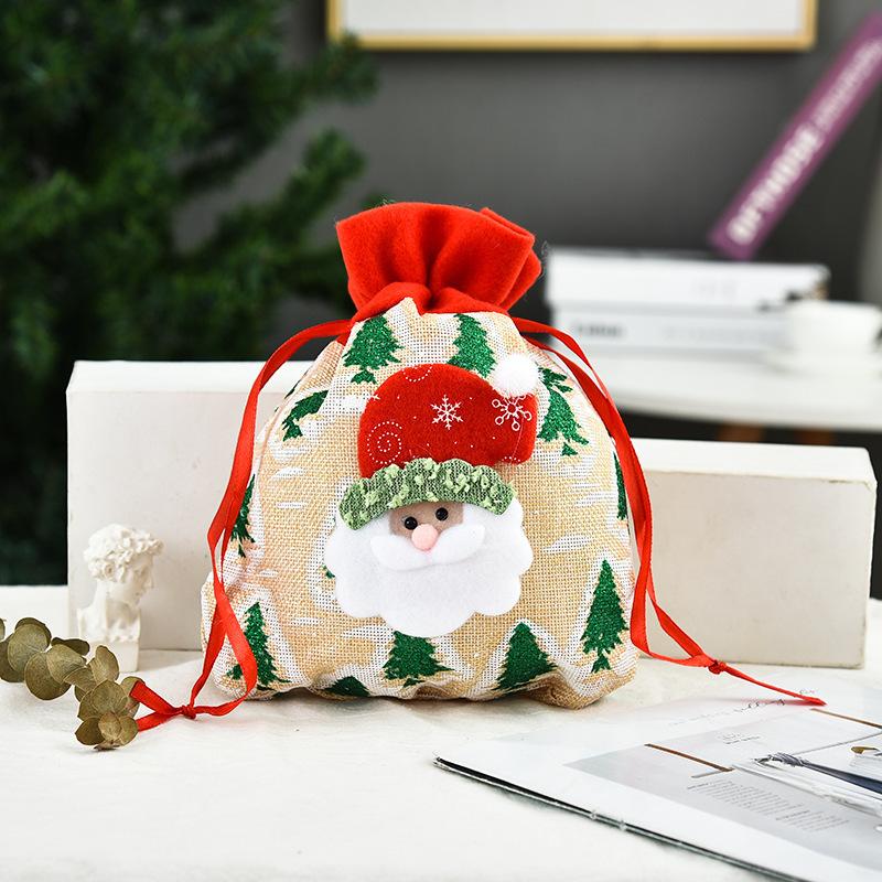 Creative Christmas Gift Bag 2020 Three-Dimensional Doll Candy Tote Bag, Classic Snowman Handmade Bundle Bag