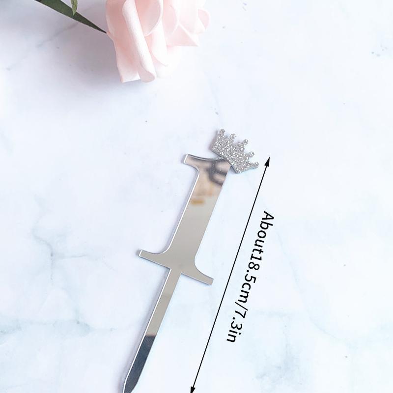 INS 0-9 Number Acrylic Mirror Cake Toppers For Kids Adults Birthday Party Supplies Wedding Anniversary Days Cake Decorations
