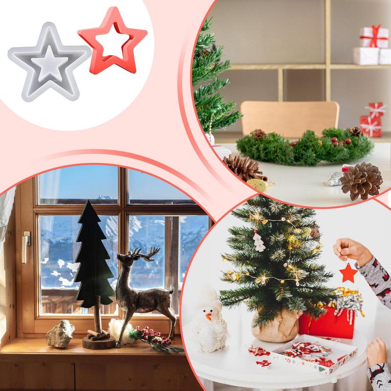Silicone Christmas Star Mould 3D Five Pointed Star Candle Molds Desktop Ornament Decoration Handmade Craft Art Making Gift