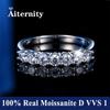 100% Pass Diamond Tester Pen Moissanite Ring Matching Wedding Diamond Band for Women 925 Silver Female Single Tail Ring