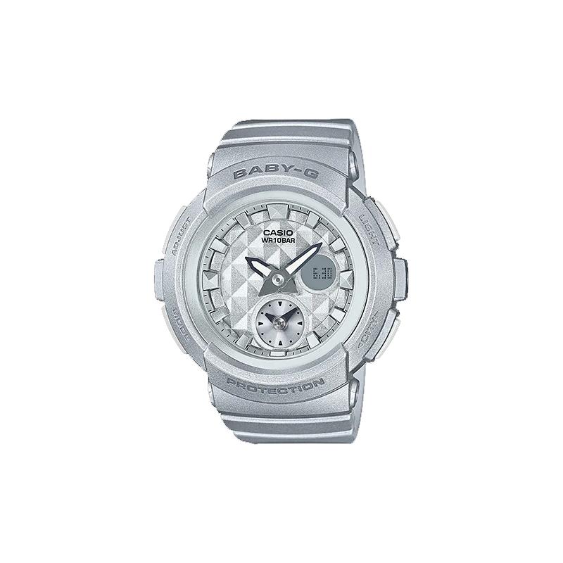 

Casio BABY-G Fashionable and cool classic hands Dual display three-dimensional nail pattern design Waterproof movement Quartz movement BGA-195-8A серый