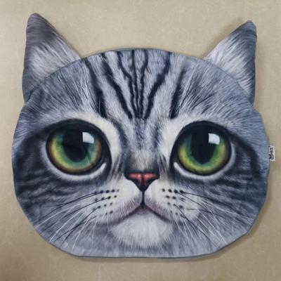 35x36cm 3D Cute Cat Dog Head Office Nap Pillow Cushions Cover Cartoon Plush Soft Toy Kids Doll Washable Home Sofa Car Cushion Cover