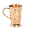 Pure Copper Long Bucket Shaped Hammered Design Moscow Mule Beer Mug Cup, Best for Beer Cocktail Parties, Barware, Volume-450ML, Set of 4