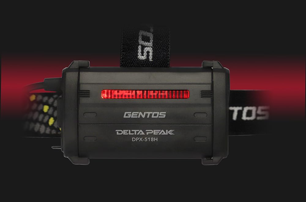 GENTOS LED USB 670 Hours of Operational Run Rear View Requires a Rechargeable Battery or 3 AA Batteries Delta Peak Headlamp, Rechargeable, Lumens, 4.5