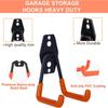 Upgraded 16Pack Garage Hook Utility Tools,Dual,With Mop Broom Holder,Wall Mount Hook,Garage Storage &Electric&Garden Tools,Ladders,Bike Tools (Orange)