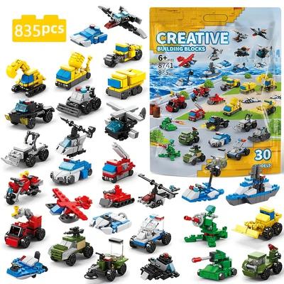 835 Teile 30 Stile Mini Transport Tank Flugzeug Auto Lernorientierte Bausteine Kinder Do-It-Yourself Steine Spielzeug ideal für Kinder