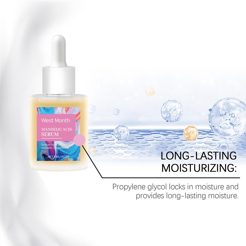West Month Mandelsäure Essenz Gesicht Milde Feuchtigkeitsspendende Essenz Sanfte Peeling, Fördert die Zellerneuerung