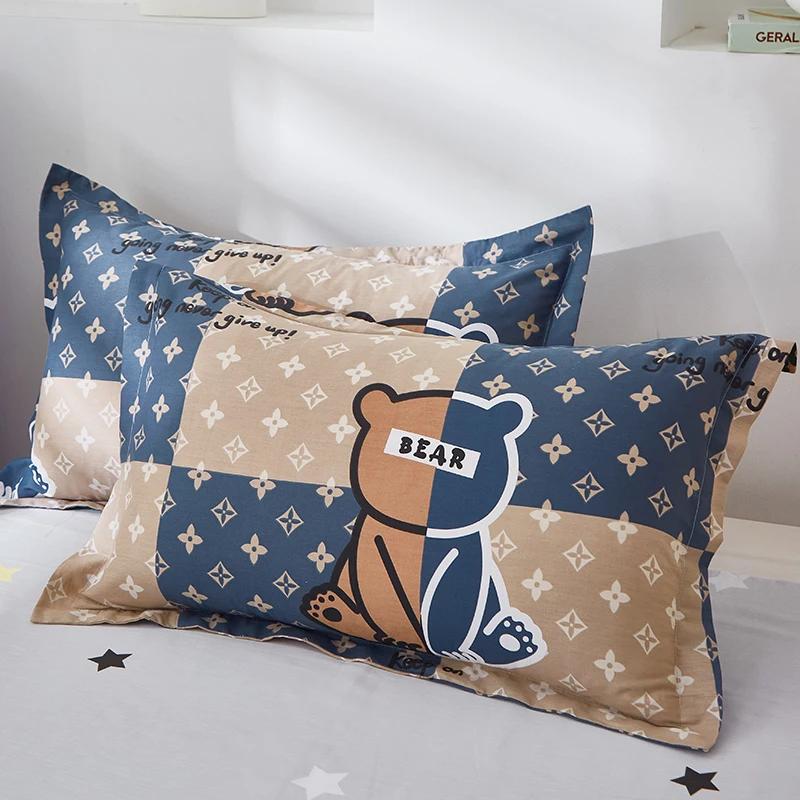 Cotton Printed Cartoon Pillowcase 2 Pieces Comfortable and Soft 48x74cm Pillow Cases