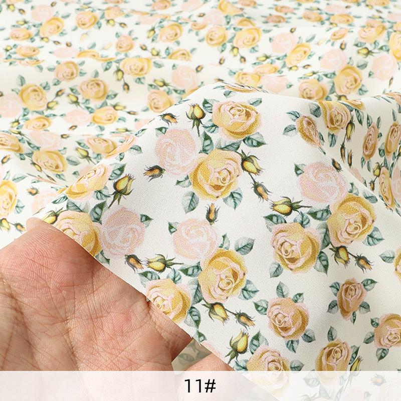 150x50cm/150x200cm Soft Floral Printed Chiffon Fabric For Summer Women's Dresses Children's Clothing Handmade DIY Fabric TJ7500