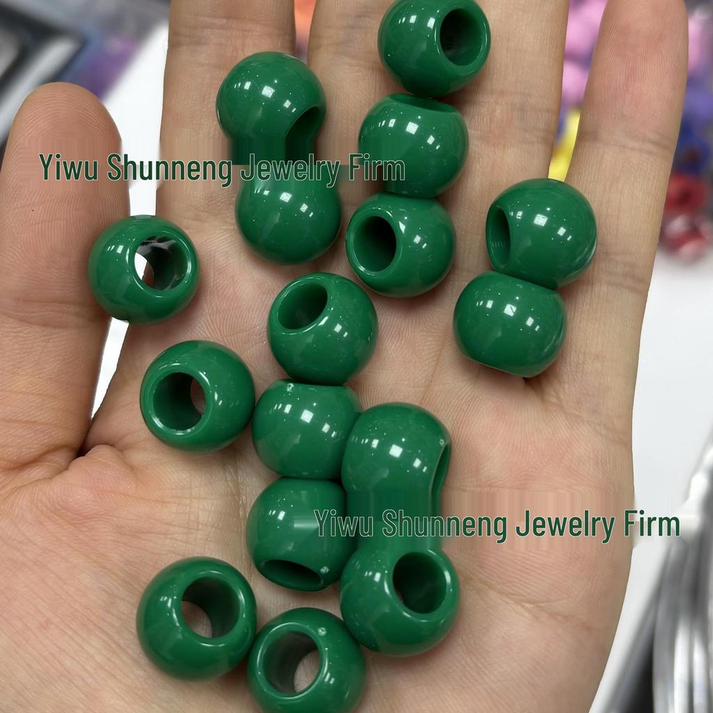 Acrylic Macaron Large Hole Round Beads for DIY Children's Bracelets and Jewelry Making