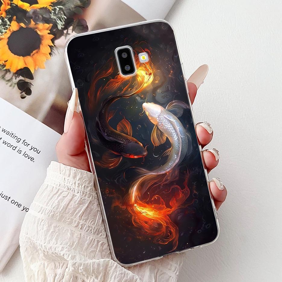 For Samsung Galaxy J6 Plus Case SM-J610F Cute Fashion Love Heart Painted Cover Soft Silicone Case For Samsung J6 J600F J6+ Shell