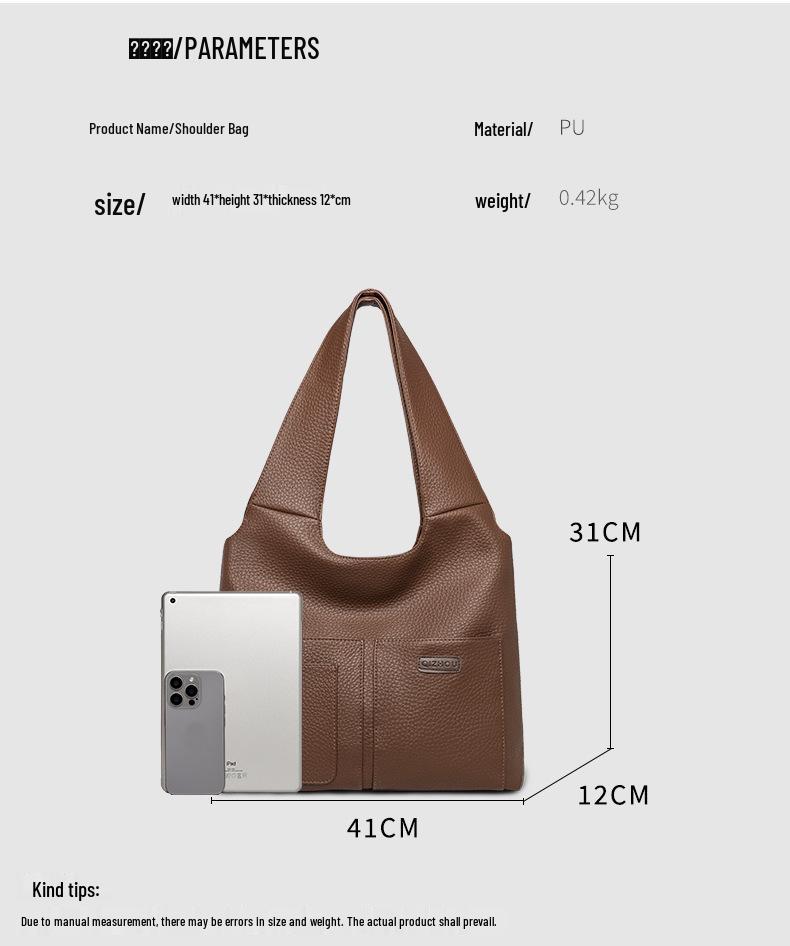 Korean Style Large Capacity Bucket Tote: Versatile Crossbody Shoulder Bag for Women - Autumn/Winter 2025
