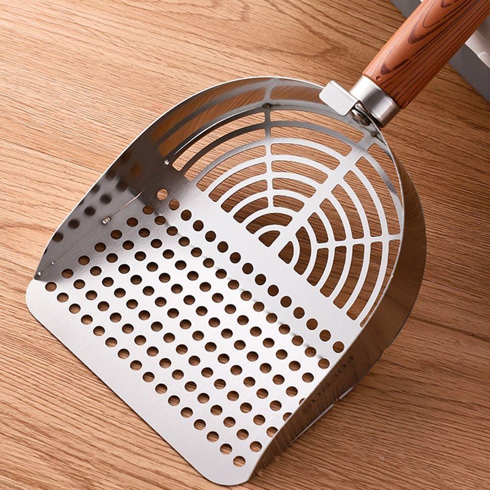 Stainless Steel Cat Litter Scoop Deep Shovel Cat Poop Sifting Tool Litter Box Scooper  Pet Cleaning