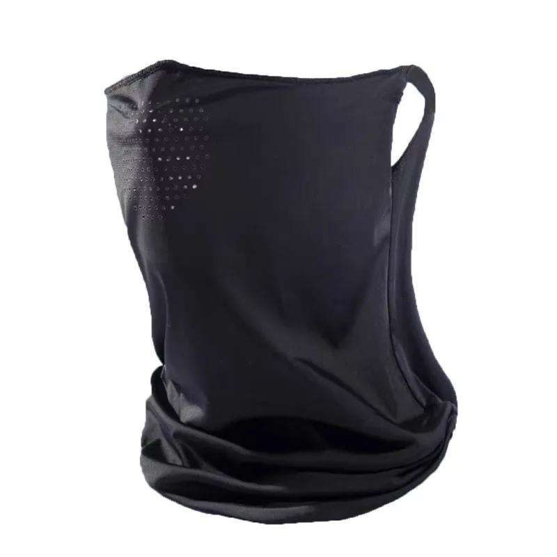 Sun Protection Mask Ice Silk Breathable Ear Loop Mask Elastic Sunscreen Anti-UV Face Covering Thin Breathable Sports Neck Gaiter