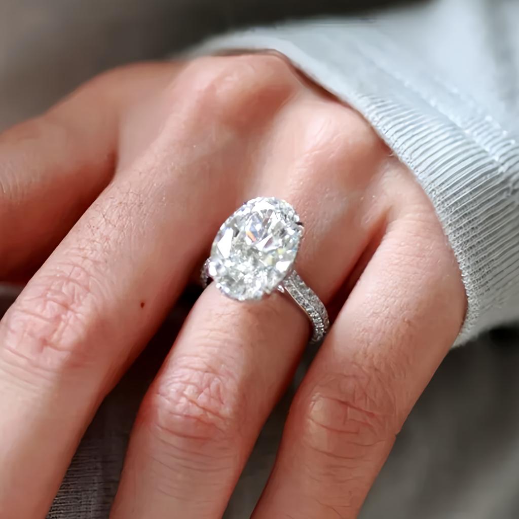 COSYA 8CT 10*14mm Oval geschliffener Vollmoissanit Ring S925 Silber Funkelnder D Lab Diamant Ehering Für Frauen Luxuriöser Feinschmuck