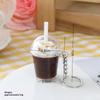 1Pcs Realistic Mini Ice Cream Soda Cup Keychains With Cherry Topping Bright Colors For Bag Decoration And Small Gifts