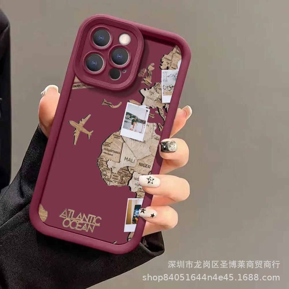 Aircraft map for Apple 15 mobile phone case iphone12promax set 14/13/11/XR emery 16