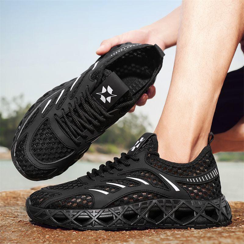 

Hollow Mesh Upper Breathable Male Sports Shoes Wide Basketball Trends 2025 Stylish Low Price High Quality Men s Casual Sneakers 45