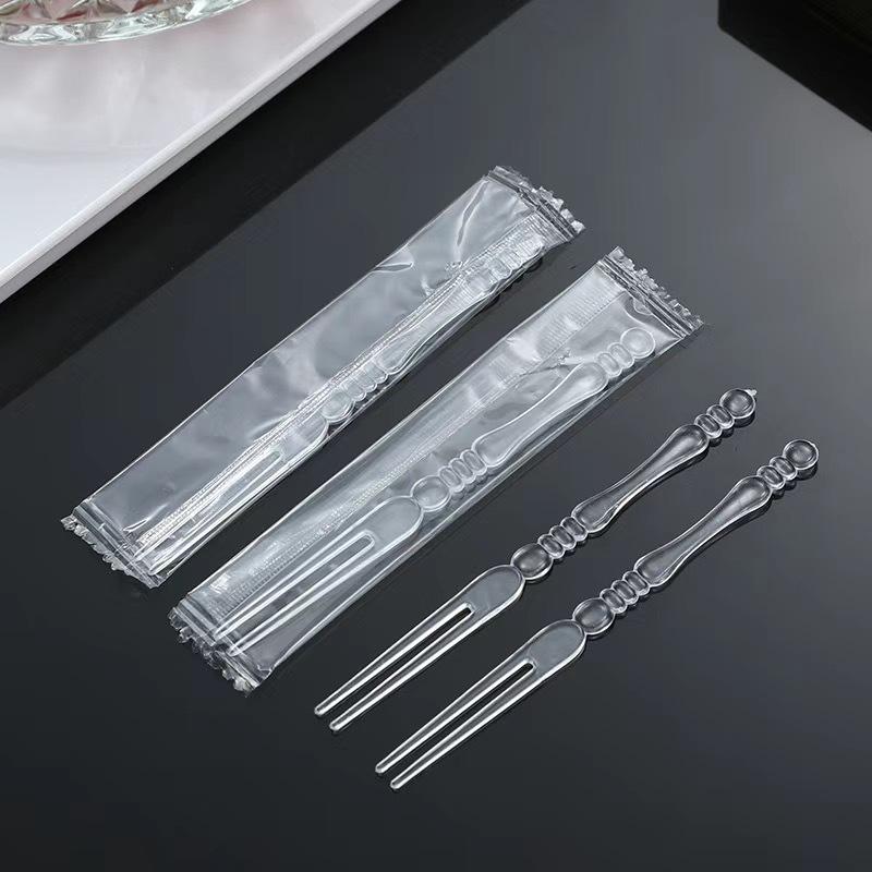 Individually Packaged Bamboo Fruit Forks - Disposable, Thickened, and Durable for KTV, Bar, and Cake Use