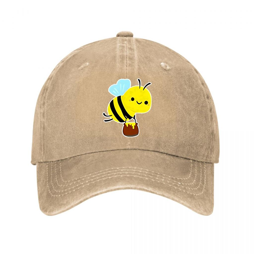 Cartoon Bee Baseball Cap New Vintage Washed Cotton Baseball Cap Parent Kids Sun Hats