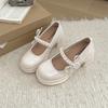 Black French retro rough high heel light mouth single shoes women's 2025 new summer with skirt bow Mary Jane shoes