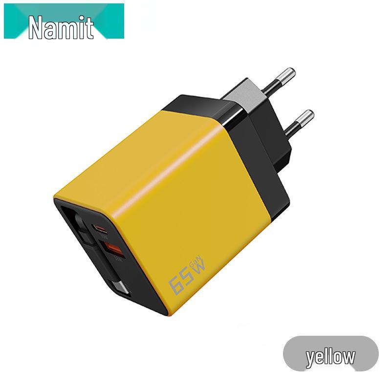 65W Gallium Nitride Charger with Retractable Cable for Apple Fast Charging