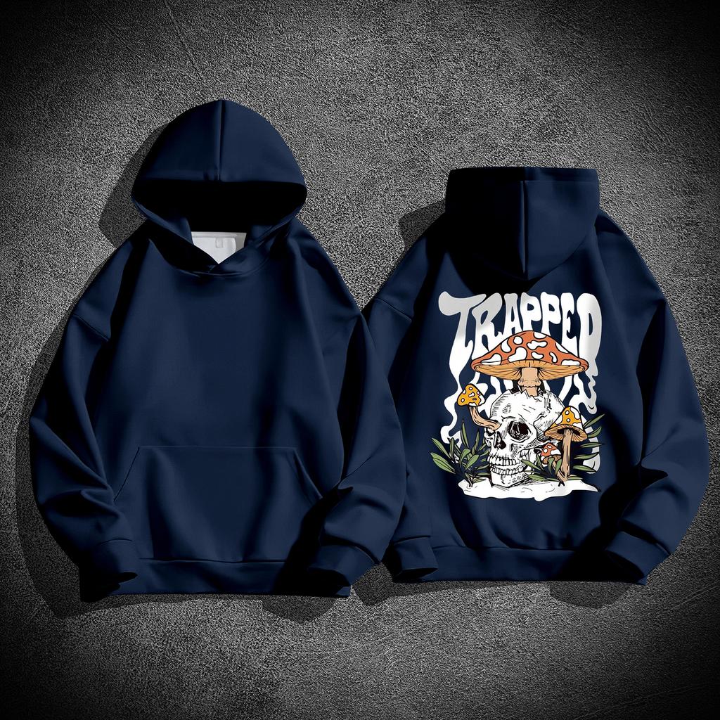Skull Mushroom Printed Solid Unisex Hoodies Casual Autumn/Winter Sports Shirt Street Long Sleeves Minimalist Top sweatshirt