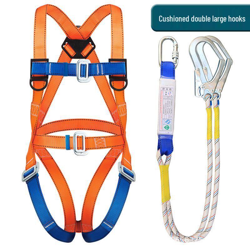 GB Пятиточечная страховочная привязь с амортизирующим крюком для пожарно-спасательных и высотных работ