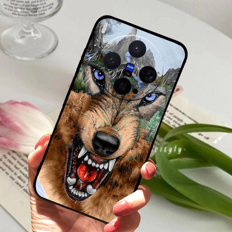 Für Vivo X300 Hülle Coole Löwen Wolf Tiere Malerei Abdeckung Für VIVOX300 V2509A Handyhülle Kamera Schutz Fundas Anti-Drop