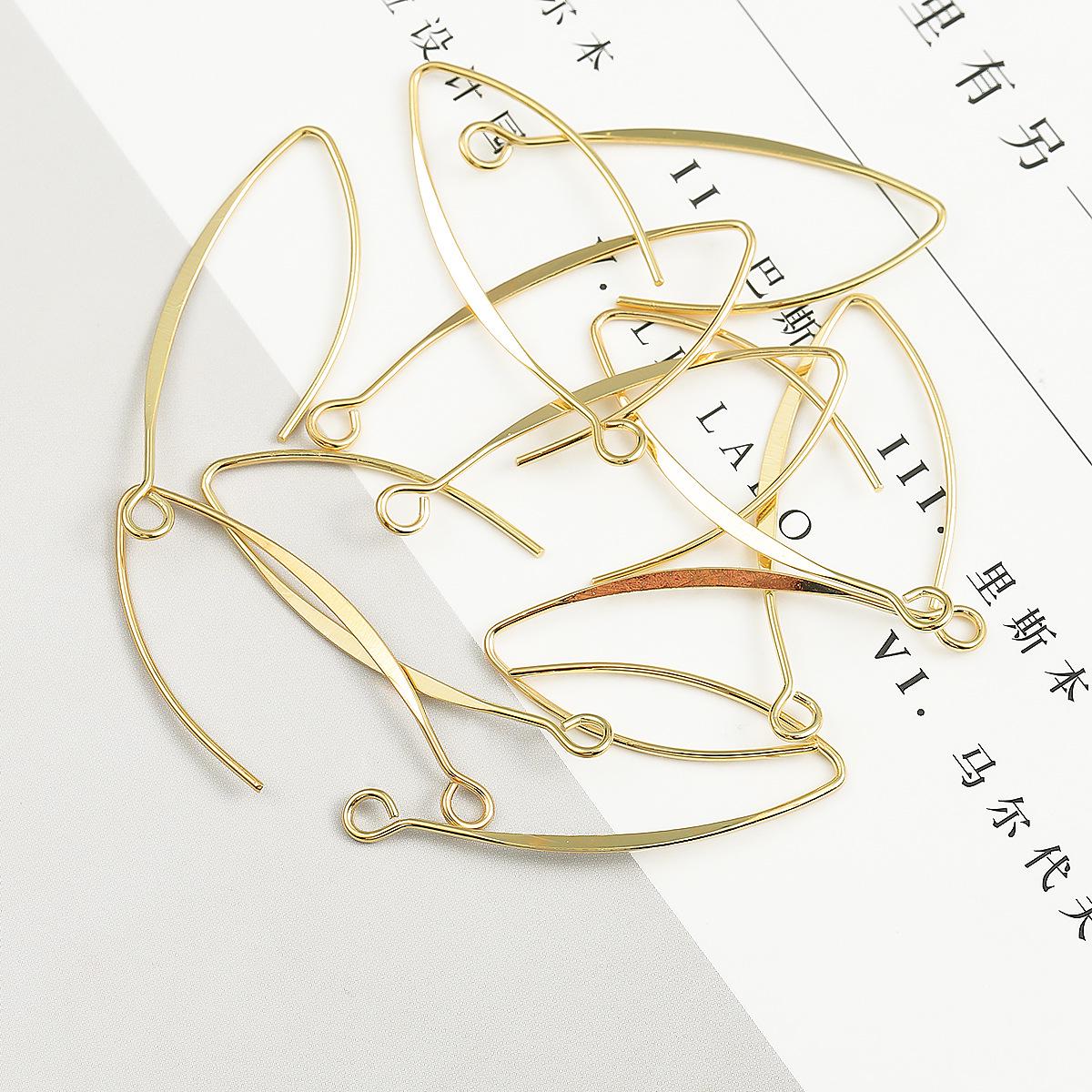 

Серьги-кольца с подвесками из меди с позолотой 18 карат - Изготовленные вручную украшения для ушей для DIY-поделок