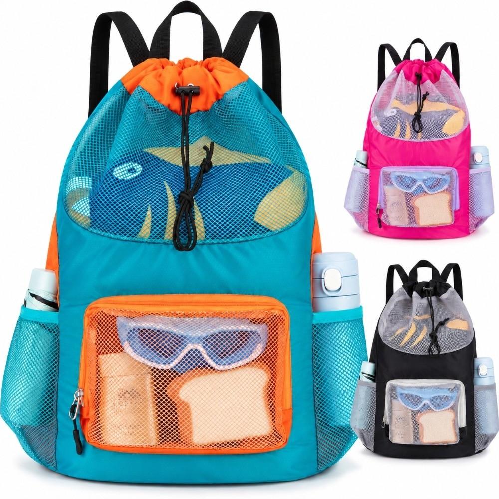 Breathable Mesh Kids Swim Backpack Quick Dry Drawstring Pool Sack Gym Activities