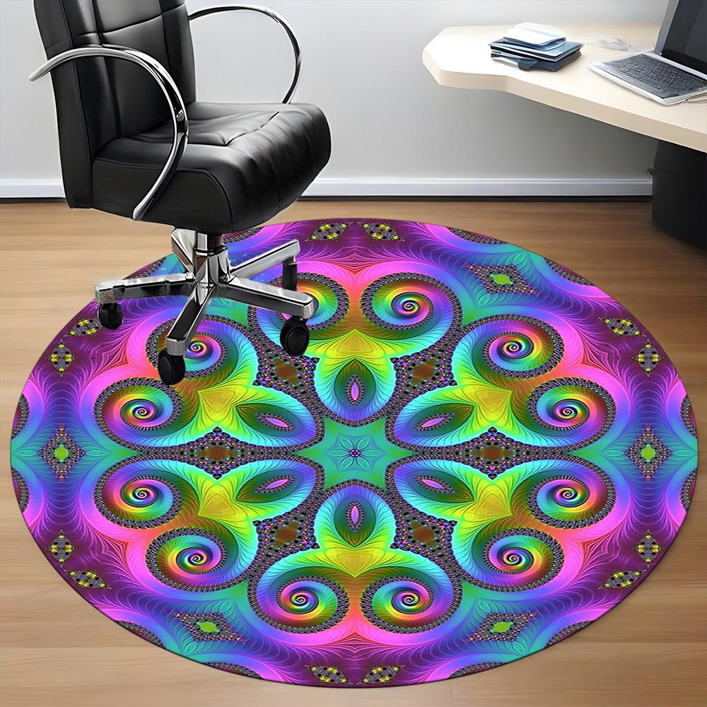 1pc Psychedelic Pattern Chair Carpet for Office Non-Slip Mat for Office - Decorative Floor Mat  yy251030262