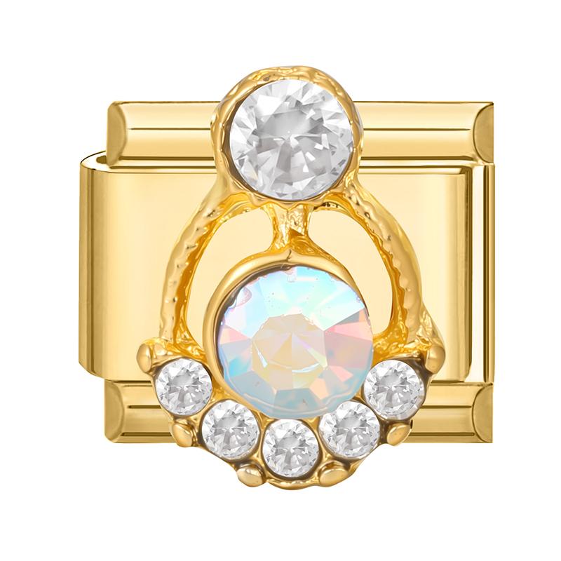 NEW Brilliant Zircon Love Heart Bow Starfish Flower Sun Italian Charm Links Fit 9mm Stainless Steel Bracelet Jewelry DIY Making