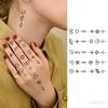 1 Sheet Sun Crescent Totem Chain Temporary Tattoos For Women Finger, Fake Tattoo Sticker Waterproof Long Lasting Realistic Tatoo