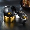 New Style Titanium Steel Men's 12mm Plain Circle Spot Ring