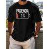 European Sizes Men'S Patience Graphic T-Shirt - Casual Summer Short Sleeve Crew Neck, Breathable & Comfortable Sportswear with Bold "PACIENCIA " Print
