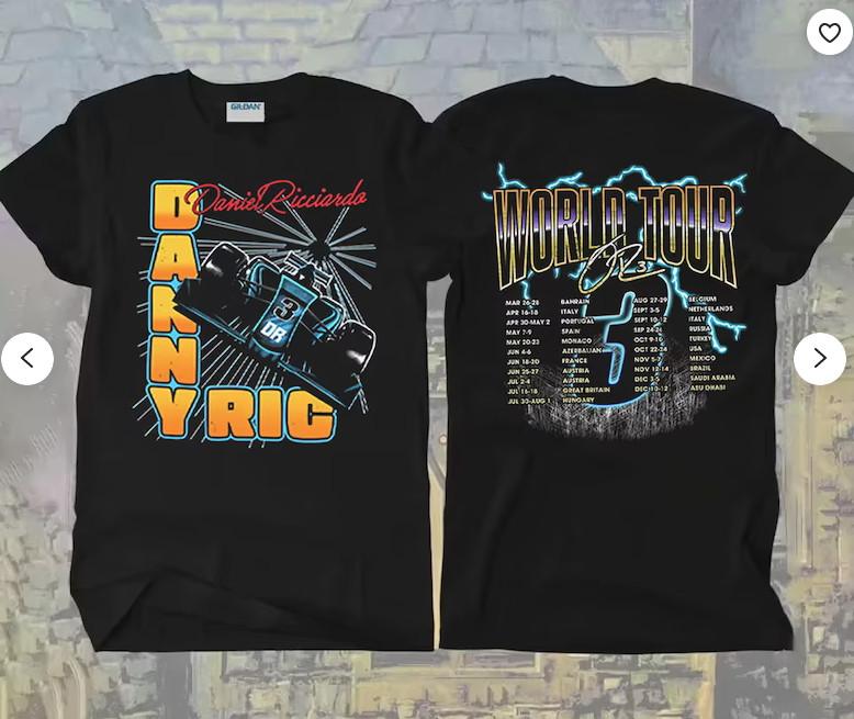 

NEW Daniel Ricciardo F1 Dr World Tour 2022 Dr3 Unisex TShirt Unisex T-Shirt M
