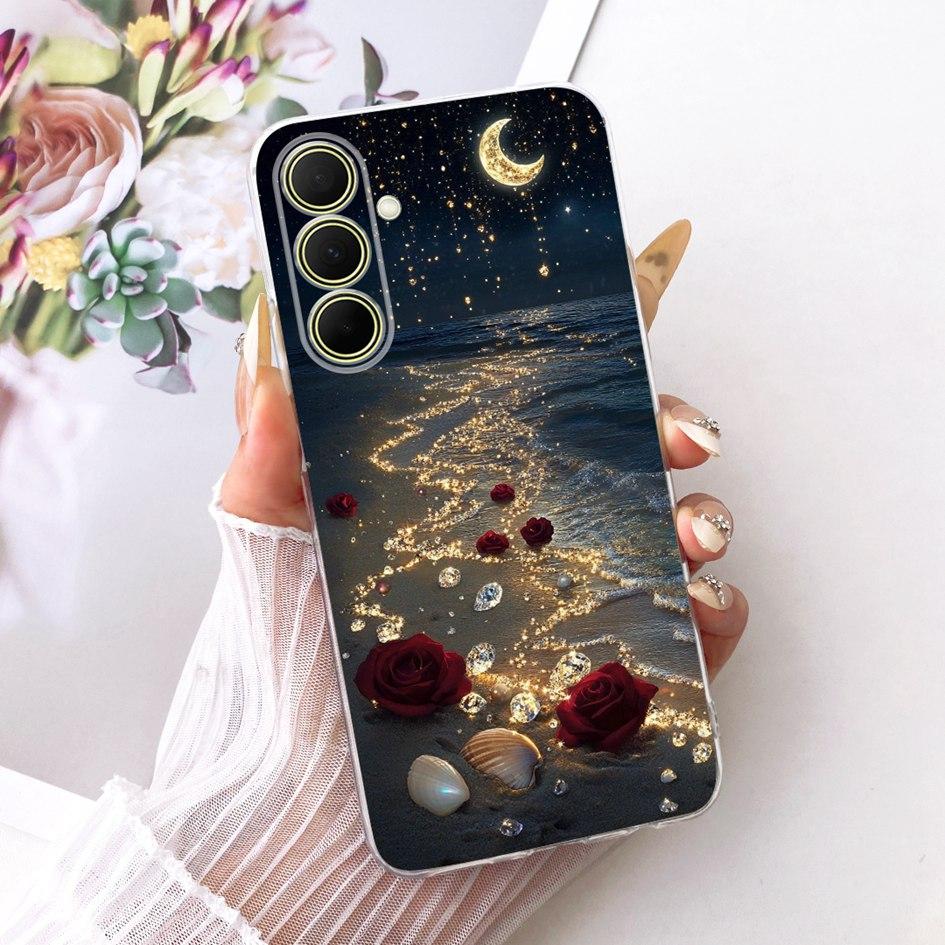 Hülle Für Samsung Galaxy A17 A37 A57 5G Cover Neue Stilvolle Blume Klare Weiche Silikon Handyhülle Für Samsung A 17 A 37 A 57 Stoßfänger