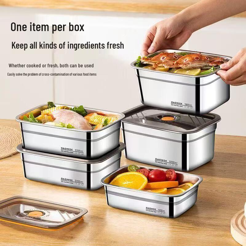 Shangqi 304 Stainless Steel Food Storage Container Set