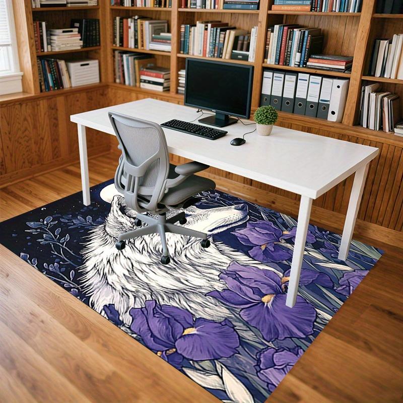 1pc Wolf Moon Themed Rug for Home Decor, Non-slip Office Carpet, Chair mat, Outdoor Mat, Christmas and Halloween gifts-0731128