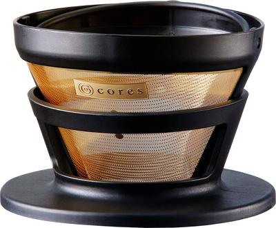 Cores Coffee Dripper Gold Filter Just Set It Directly On the Cup For 2 To 4 Cups Co-developed with Maruyama Coffee No Paper Filter Required Pure Gold