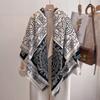 Luxury  Winter Cashmere Scarf For Women - Retro Printed Shawl With Tassels, Warm Pashmina Wrap & Bandana Poncho